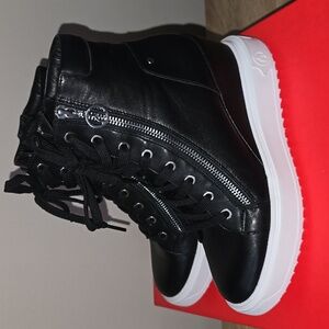 New Leather Wishbone Wedge Sneaker